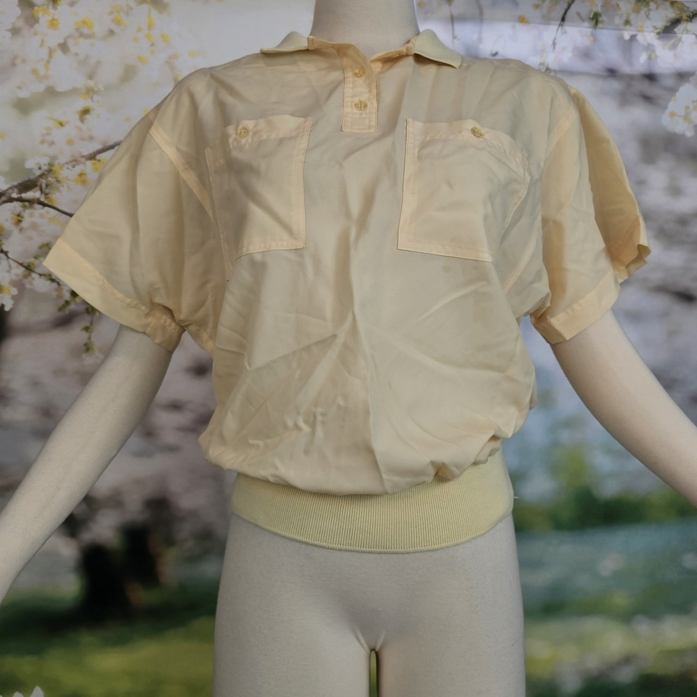 Vintage 1980's Diane Von Furstenberg Blouse Top Shirt Buttery Yellow Designer - Picture 9 of 15